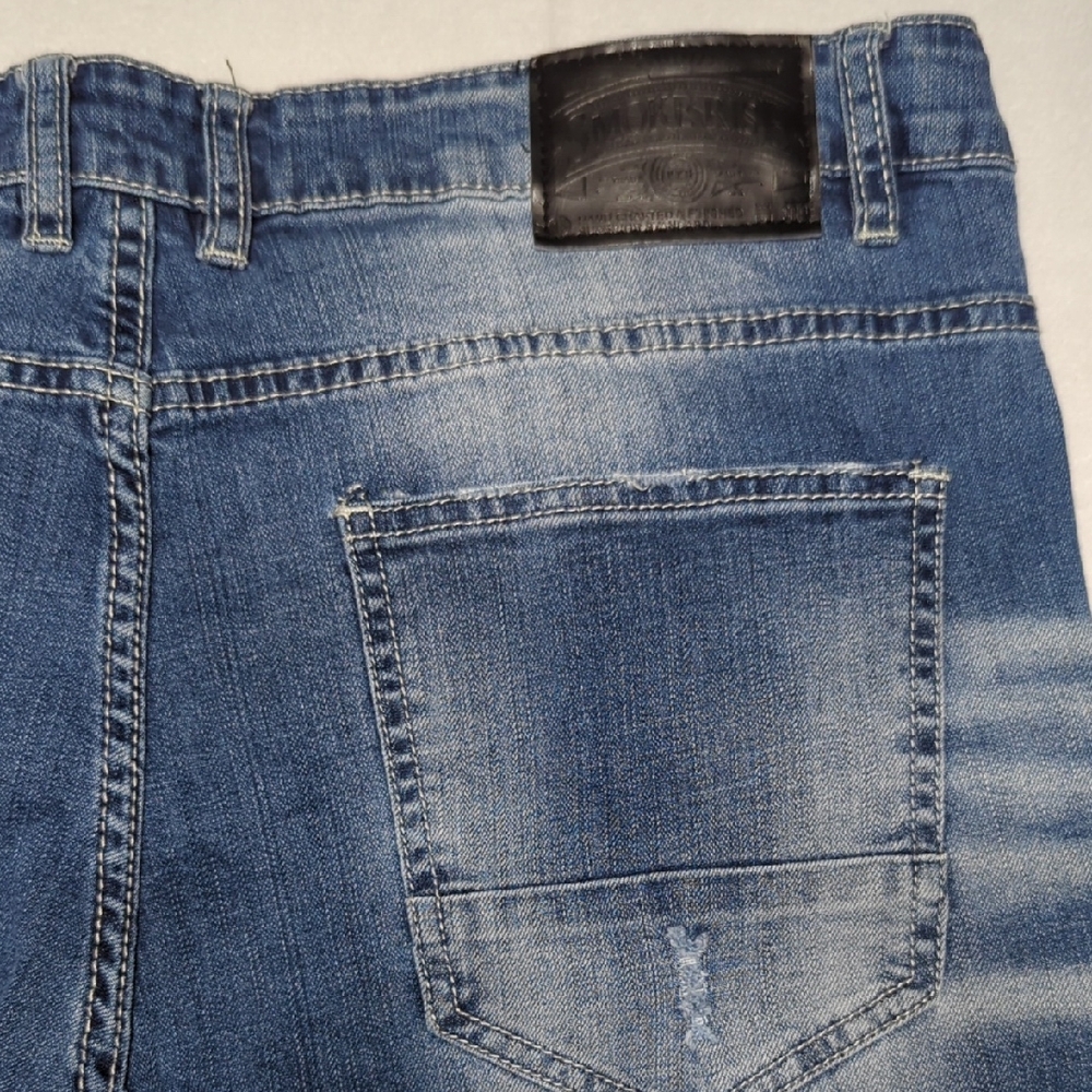 Smoke Rise Y2K Distressed Medium Wash Mens Jeans Straight Leg Size 40‎